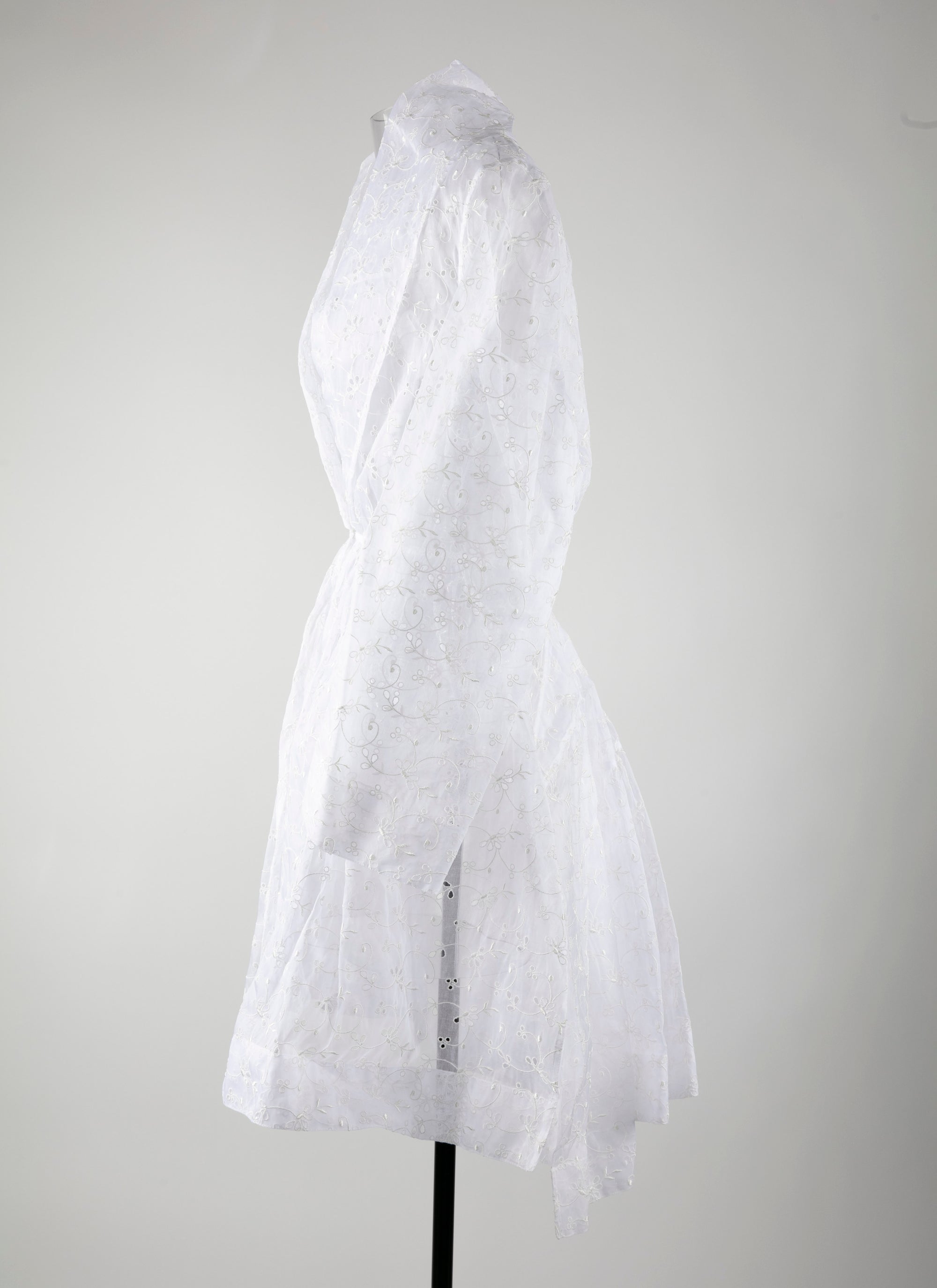 Robe à manches longues à fleurs - Blanc