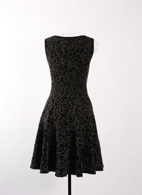 Robe brodée sans manches Rainbow en laine - Noir