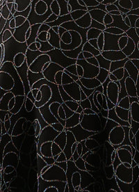 Robe brodée sans manches Rainbow en laine - Noir