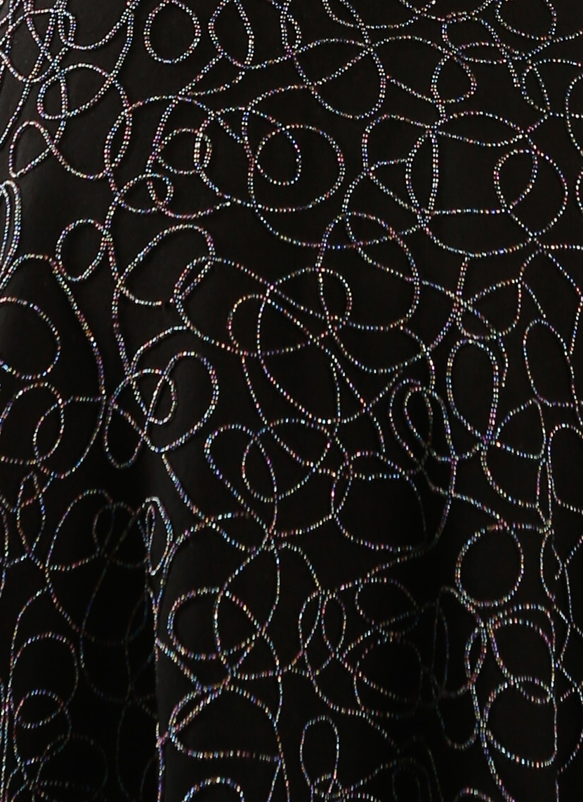 Robe brodée sans manches Rainbow en laine - Noir