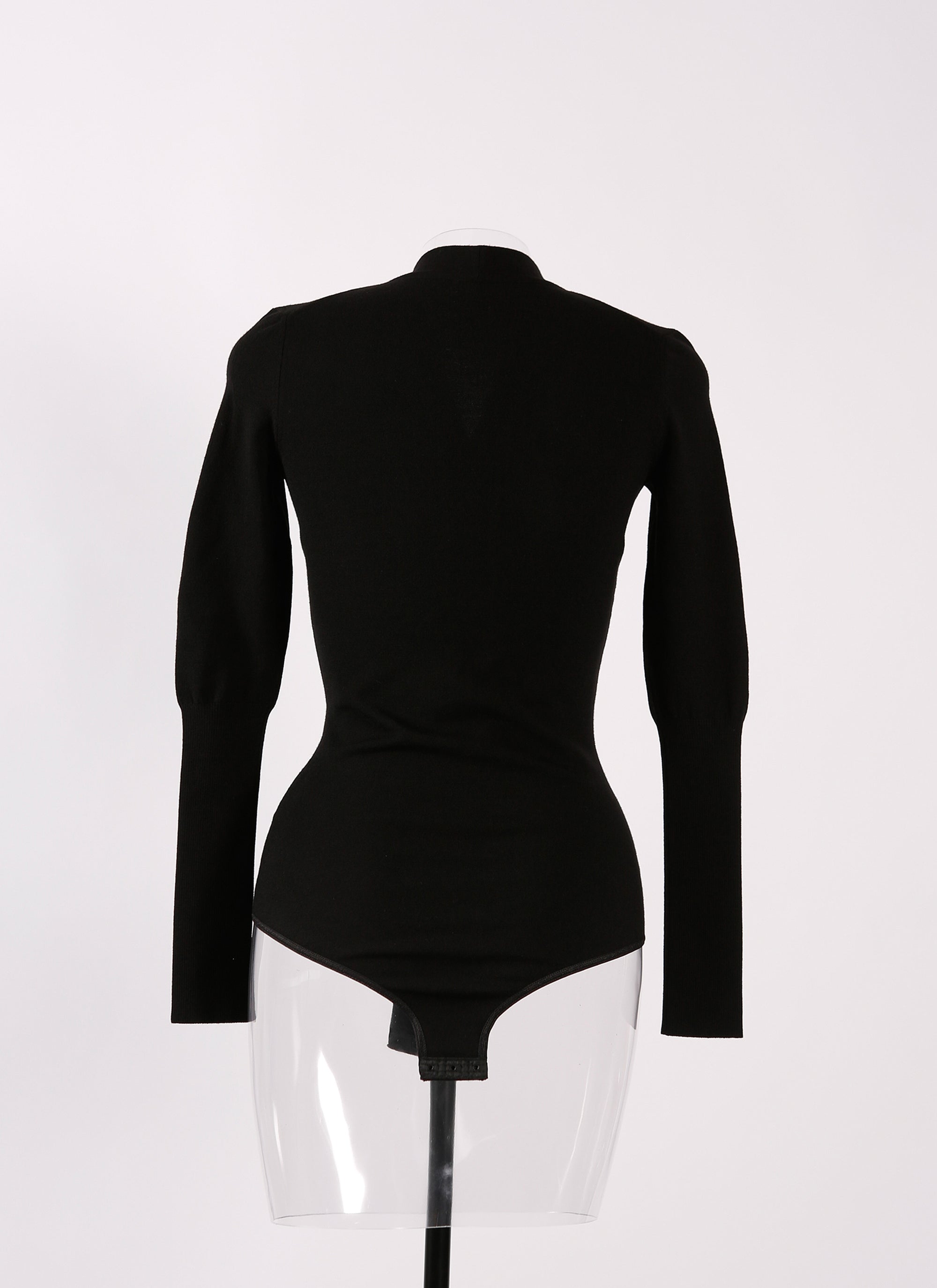Body boutonné à manches longues Supreme en laine - Noir