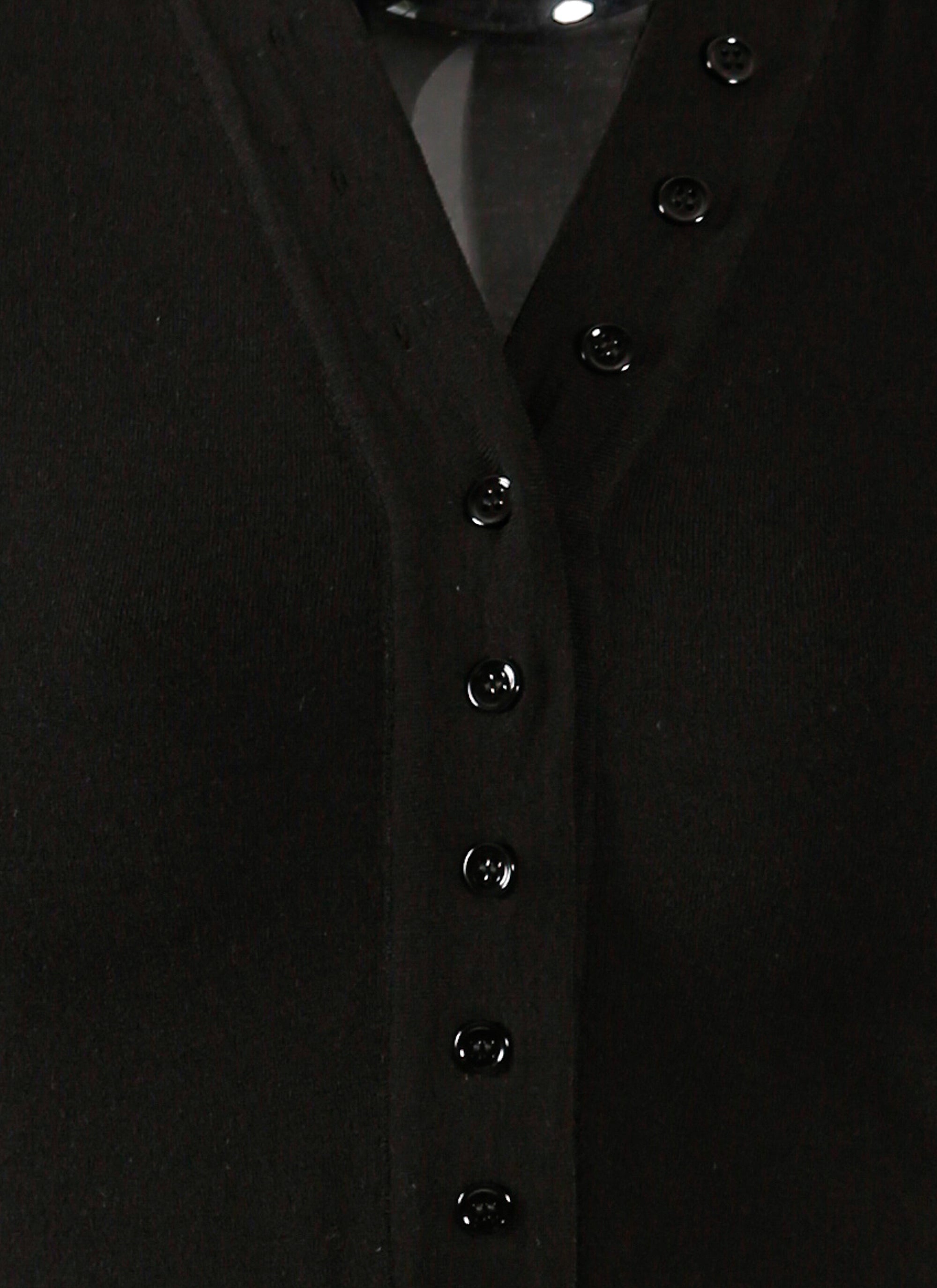 Body boutonné à manches longues Supreme en laine - Noir