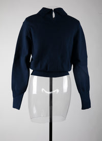 Pull à manches longues Ingenue en laine - Marine