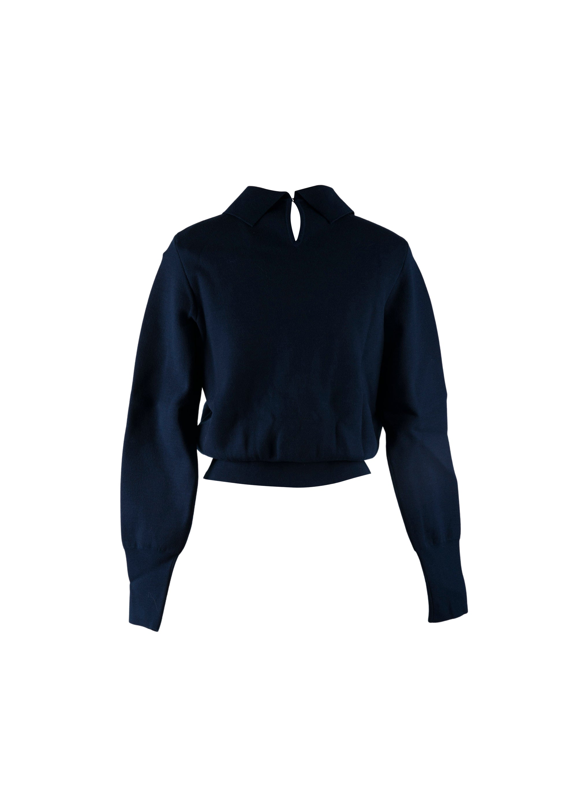 Pull à manches longues Ingenue en laine - Marine