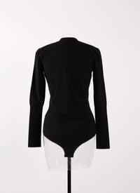 Supreme long sleeve bodysuit in wool - Black