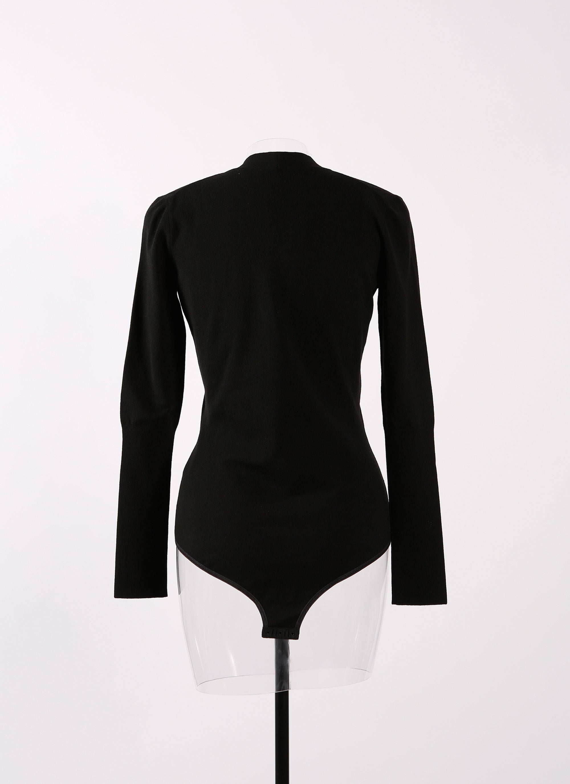Supreme long sleeve bodysuit in wool - Black