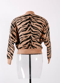 Pull court Zebra en maille - Noir & Nude