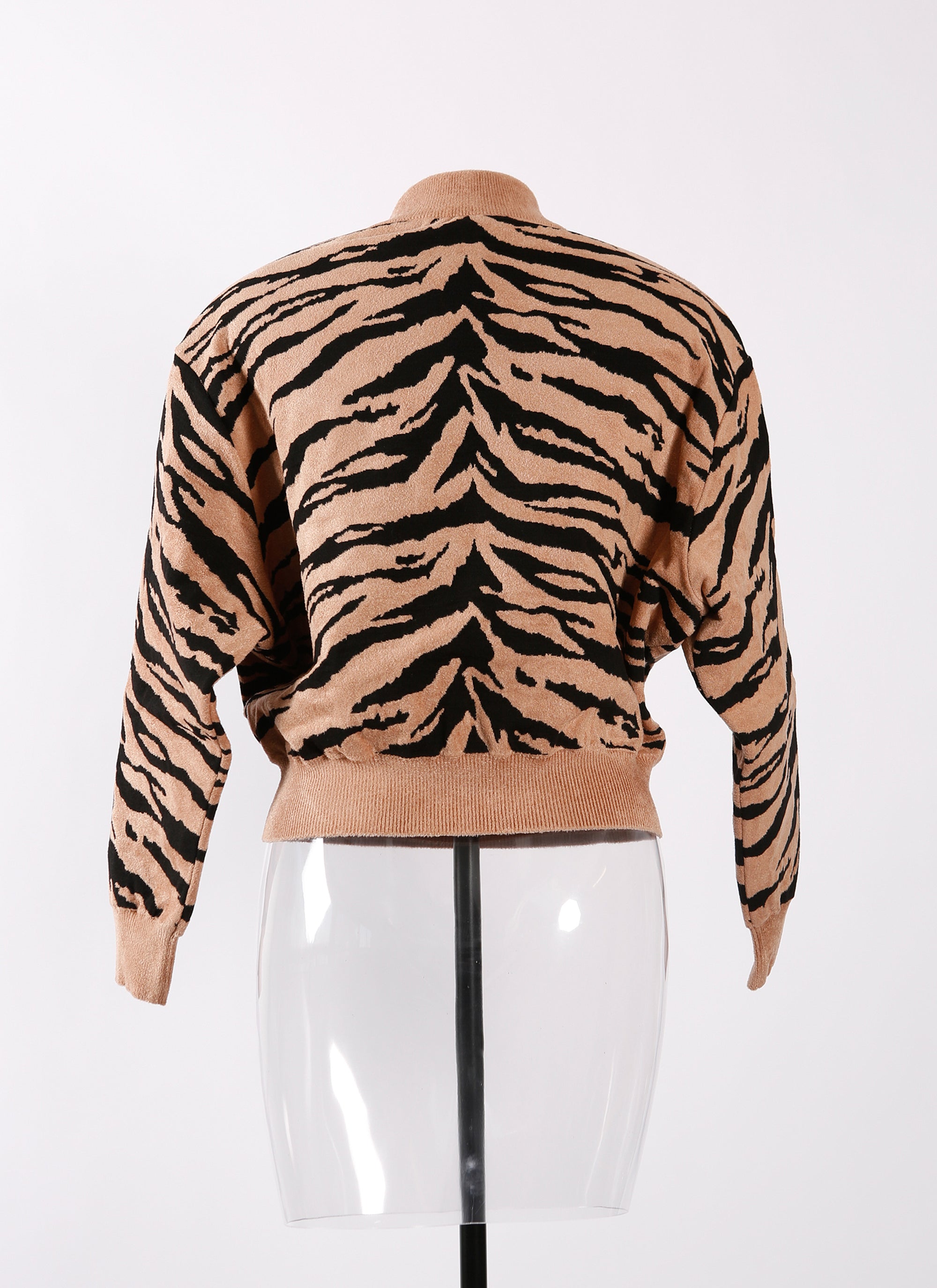 Pull court Zebra en maille - Noir & Nude