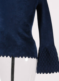 Pull à manches longues Croisée en maille - Marine