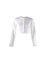 Cardigan à manches longues Supreme en laine - Blanc Nacre