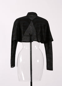Cardigan à manches longues Zebra en soie - Noir & Bleu
