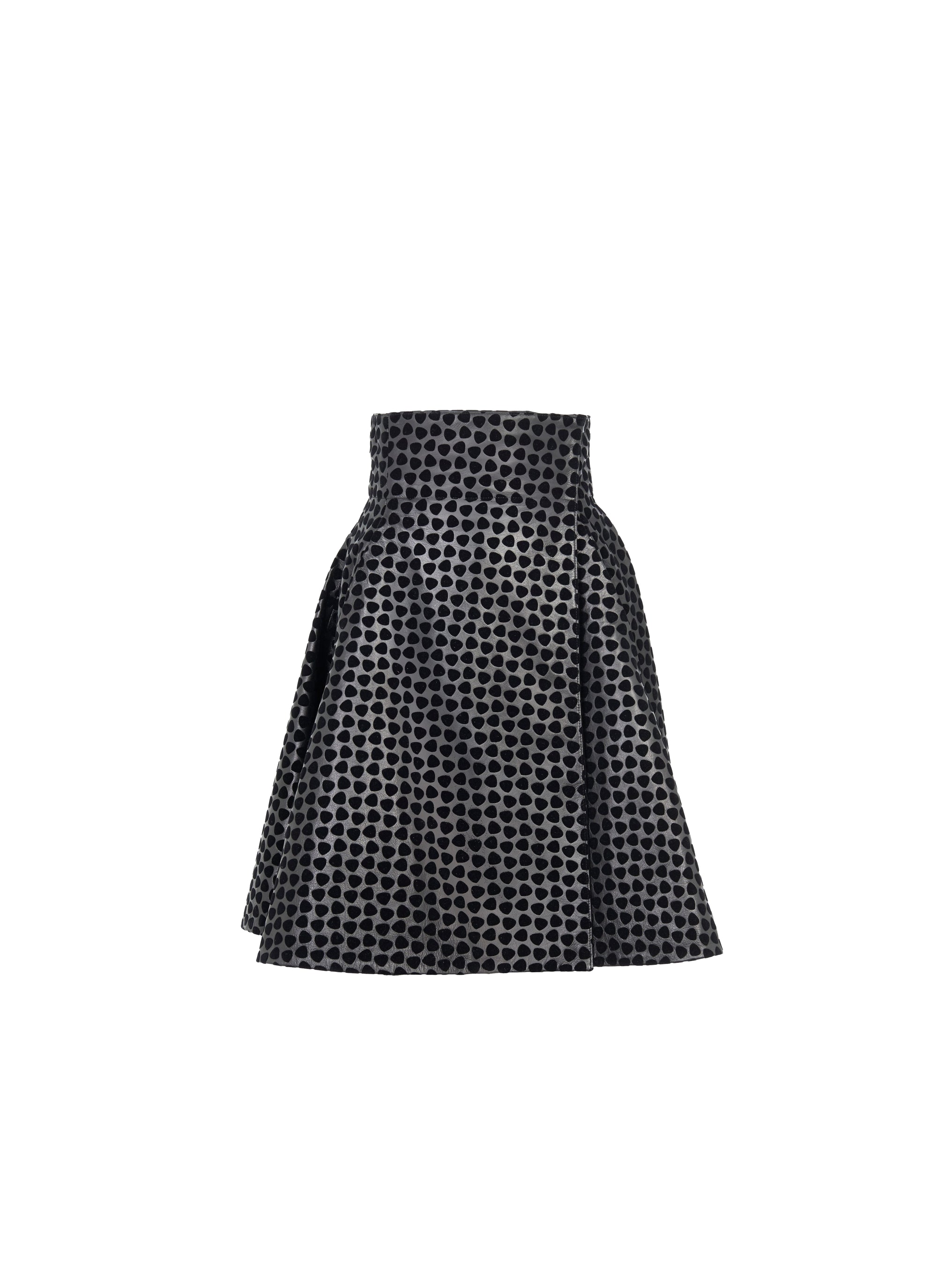 Leather Dalmatian skirt - Black