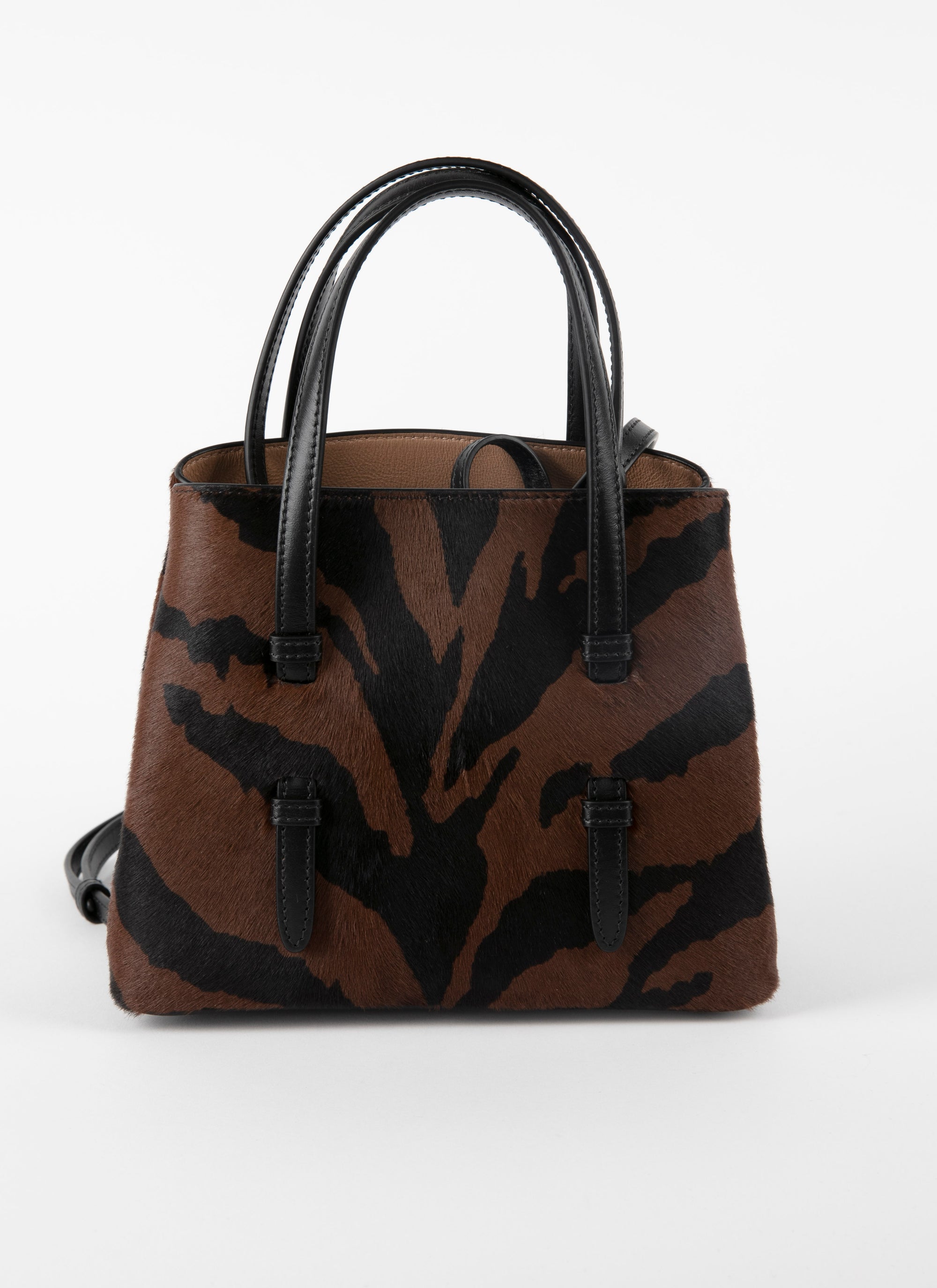 Sac Mina en cuir - Marron & Noir