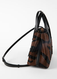 Sac Mina en cuir - Marron & Noir