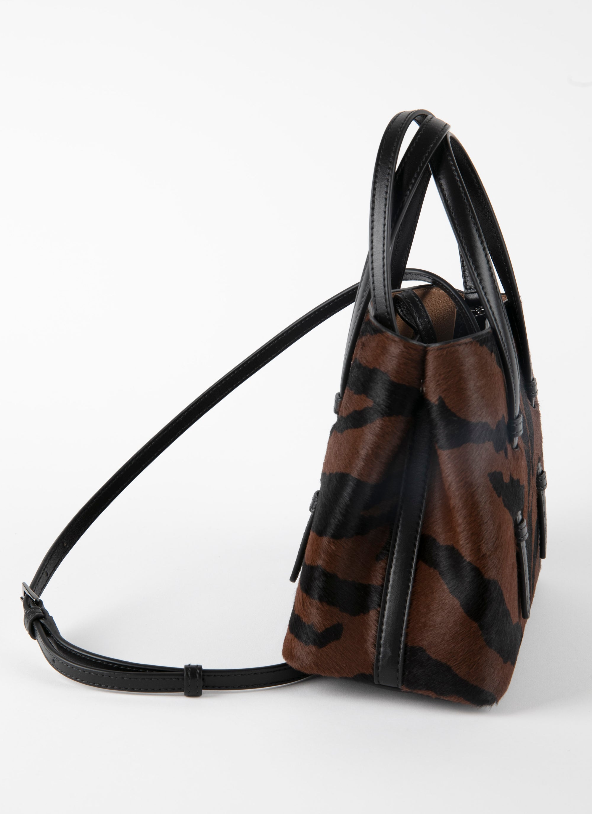 Sac Mina en cuir - Marron & Noir
