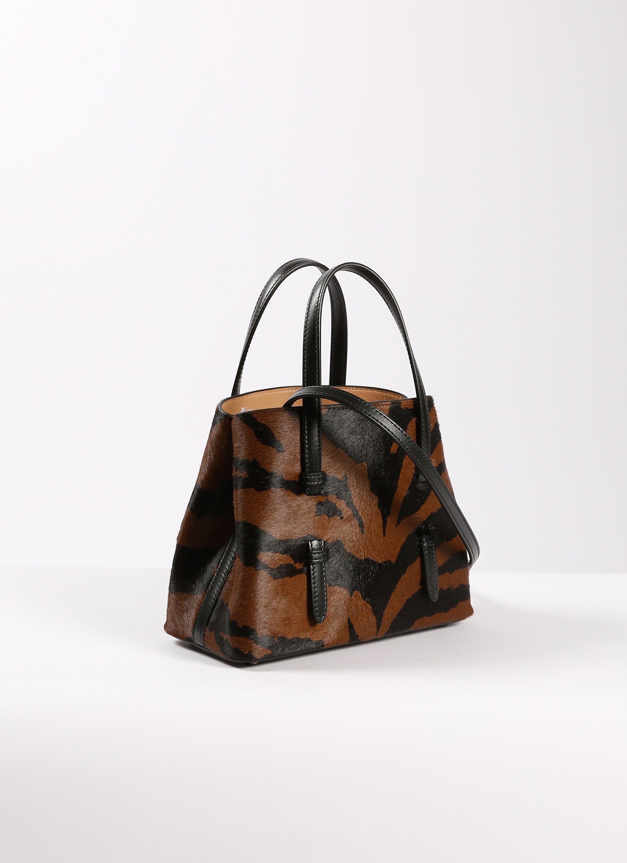 Sac Mina en cuir - Marron & Noir