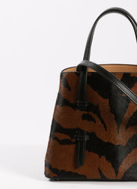 Sac Mina en cuir - Marron & Noir