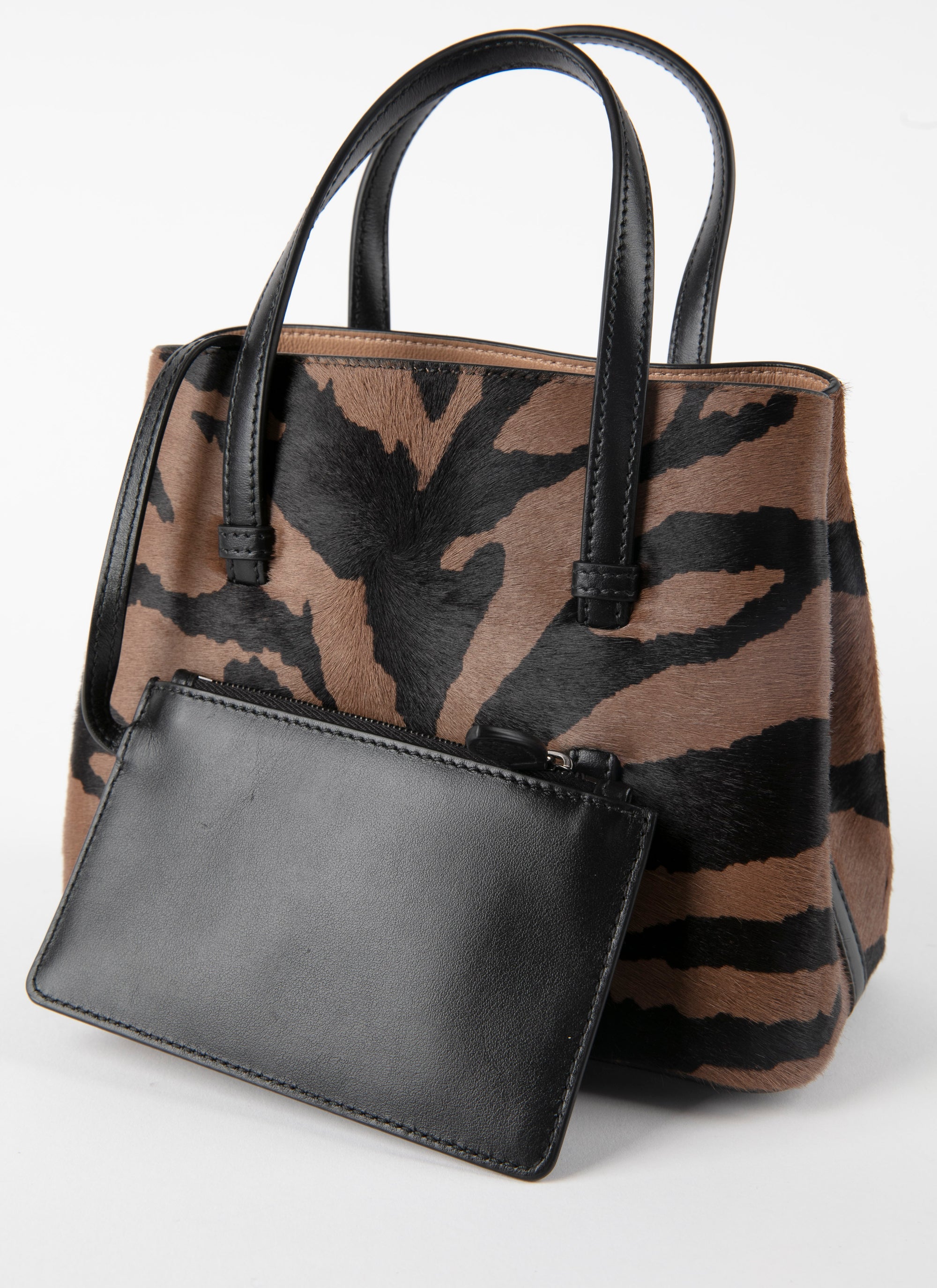 Mina bag in leather - Cinnamon & Black