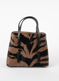 Mina bag in leather - Cinnamon & Black