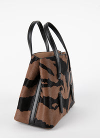Mina bag in leather - Cinnamon & Black