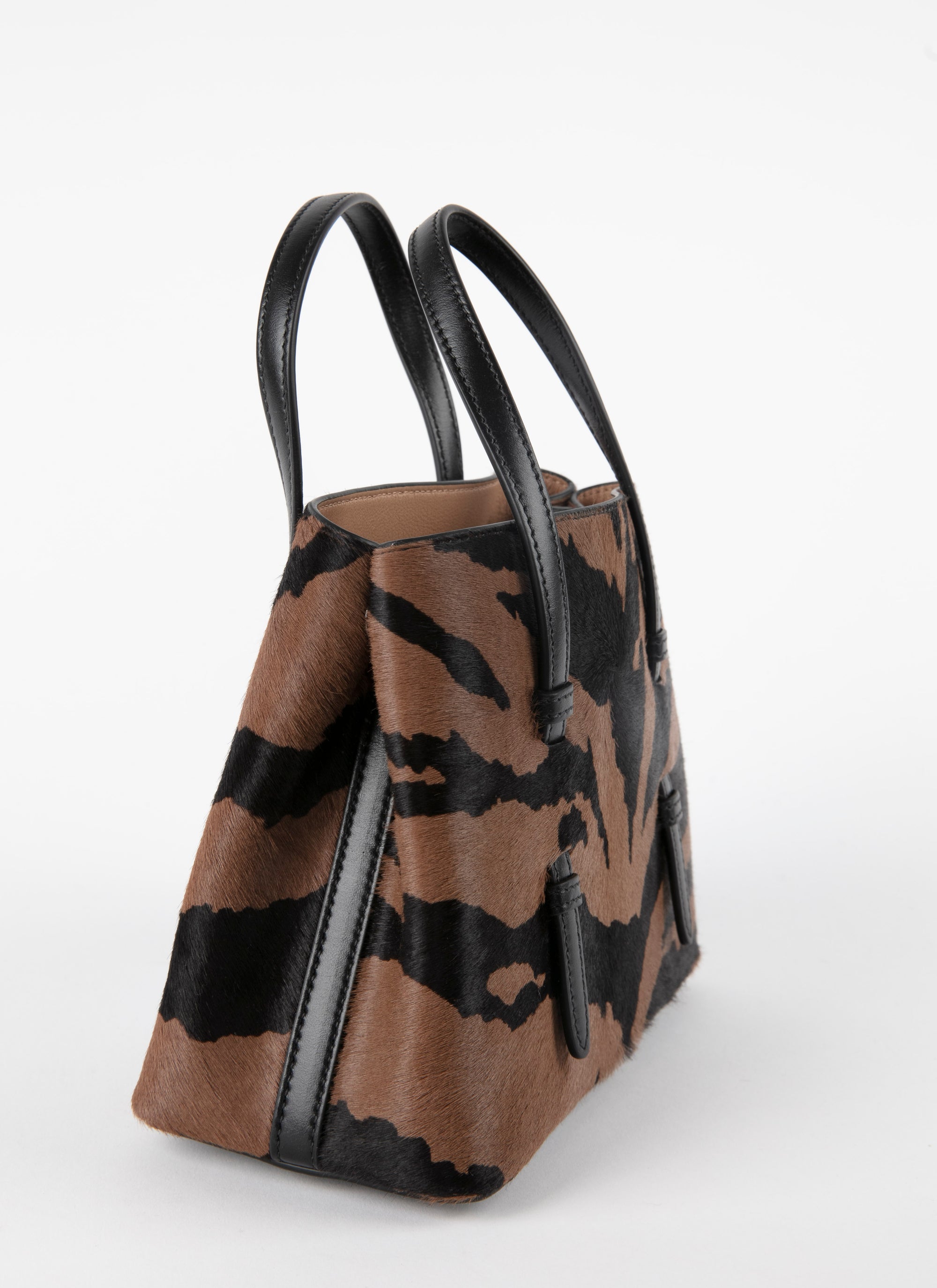 Mina bag in leather - Cinnamon & Black