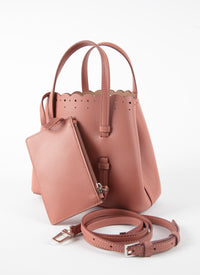 Carrera Fiori mini bag in leather - Powder