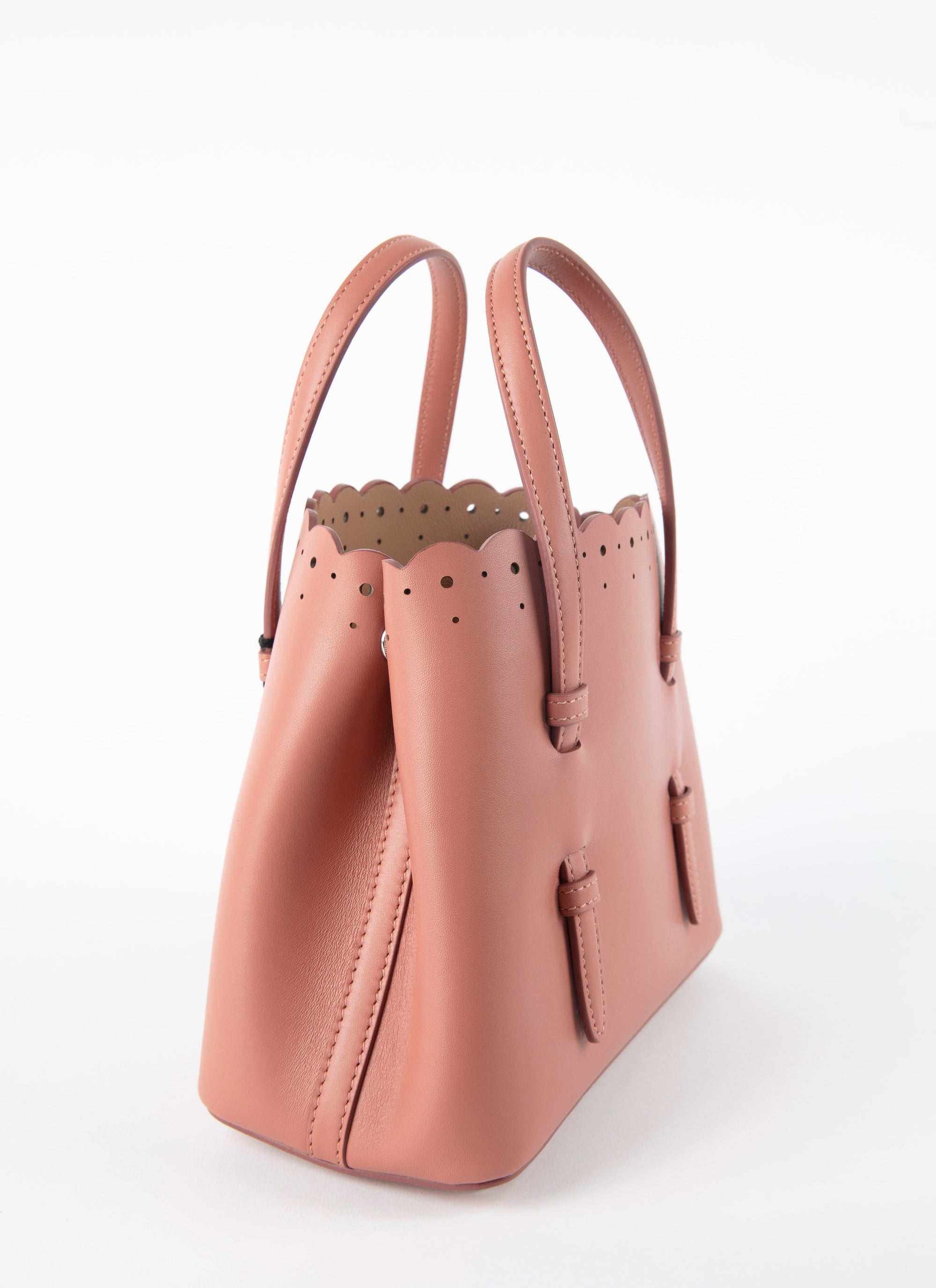 Carrera Fiori mini bag in leather - Powder