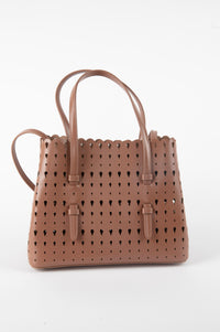 Sac Mina à motif goutte en cuir - Tabac