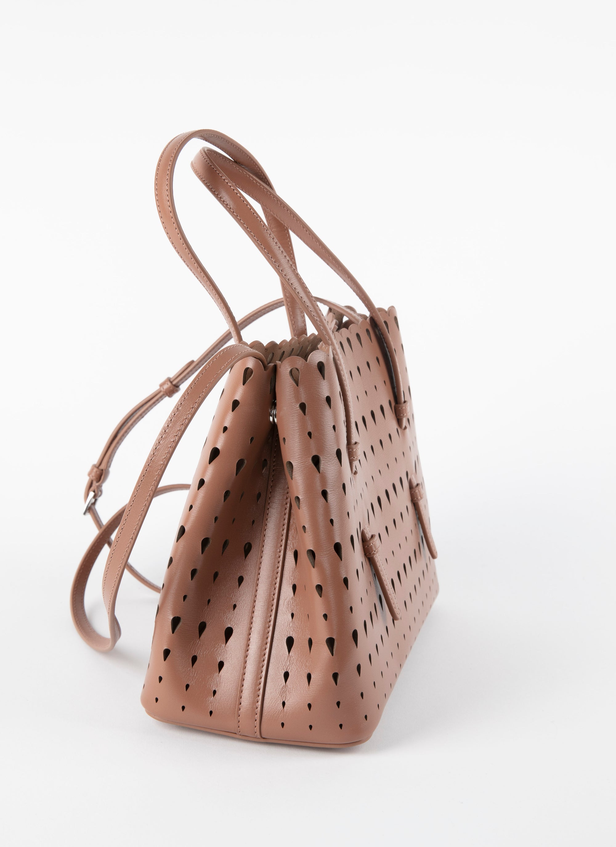 Sac Mina à motif goutte en cuir - Tabac