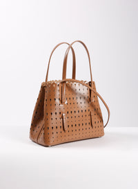 Sac Mina à motif goutte en cuir - Tabac