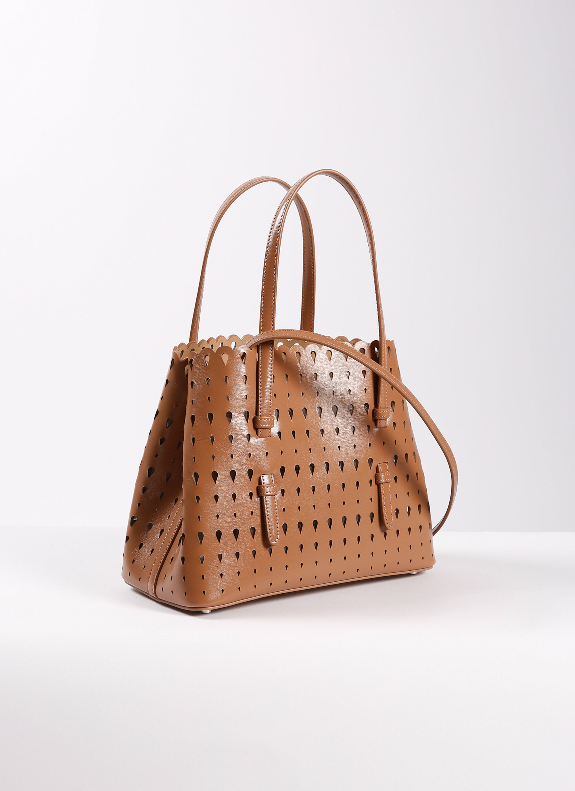 Sac Mina à motif goutte en cuir - Tabac