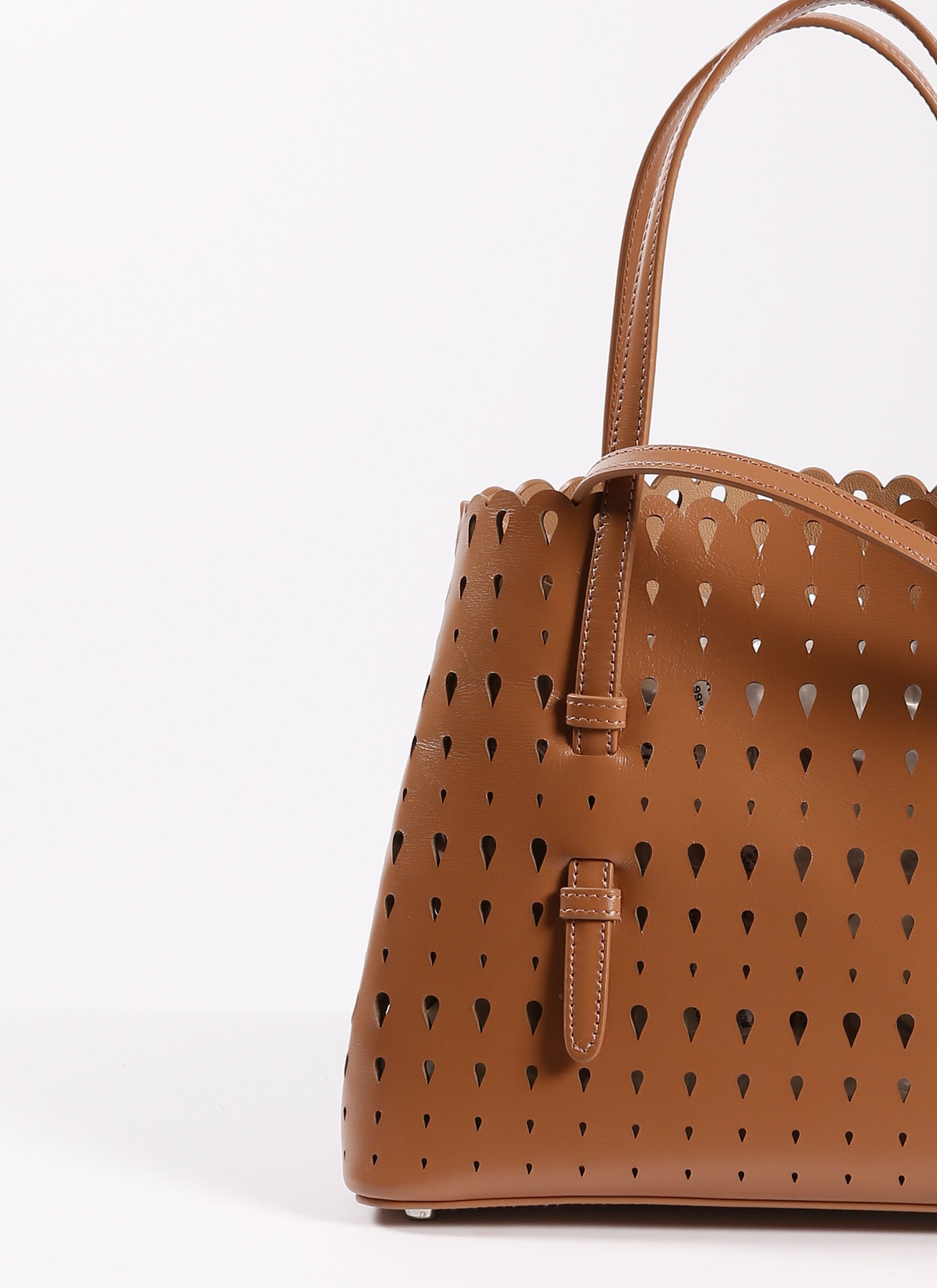 Sac Mina à motif goutte en cuir - Tabac