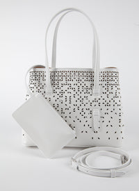 Sac Mina Bolivia Fiori en cuir - Blanc Optique