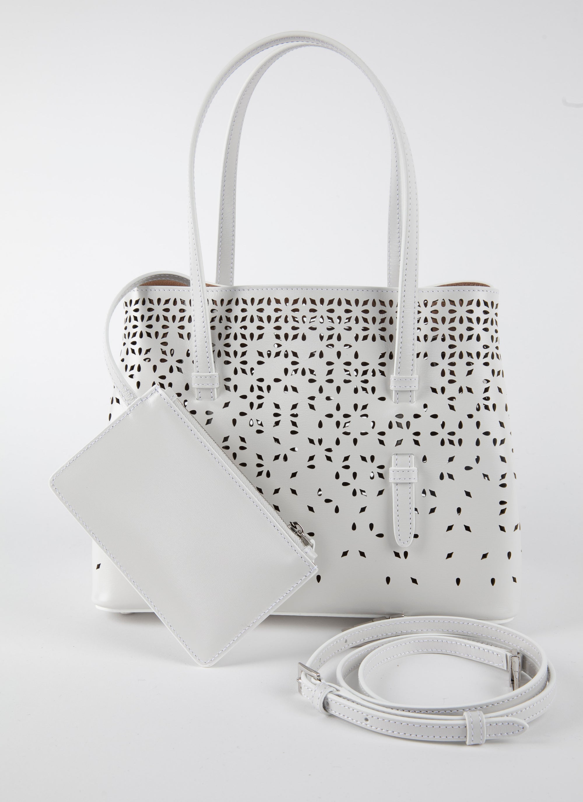 Sac Mina Bolivia Fiori en cuir - Blanc Optique
