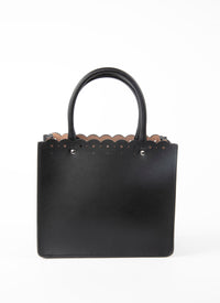 Sac Garance Carrera Fiori bordure ajourée en cuir - Noir