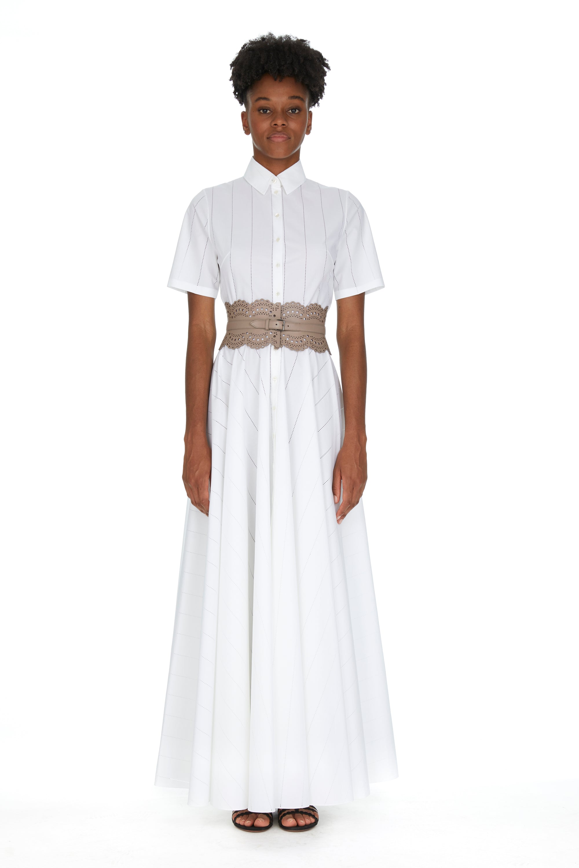 Ceinture corset ajourée en cuir - Almandite