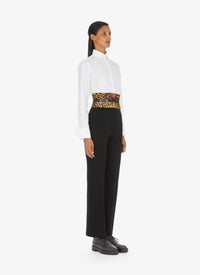 Ceinture corset imprimé guépard en cuir - Mordore & Noir