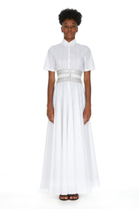 Studded leather corset - Optic White