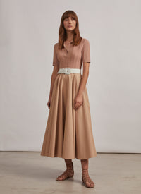 Ceinture à boucle géométrique oversize en cuir - Almandite