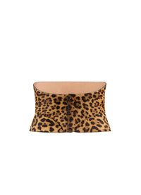 Cheetah print leather corset belt - Mordor & Black
