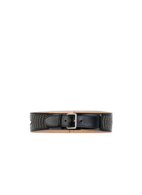 Ceinture cloutée en cuir - Noir