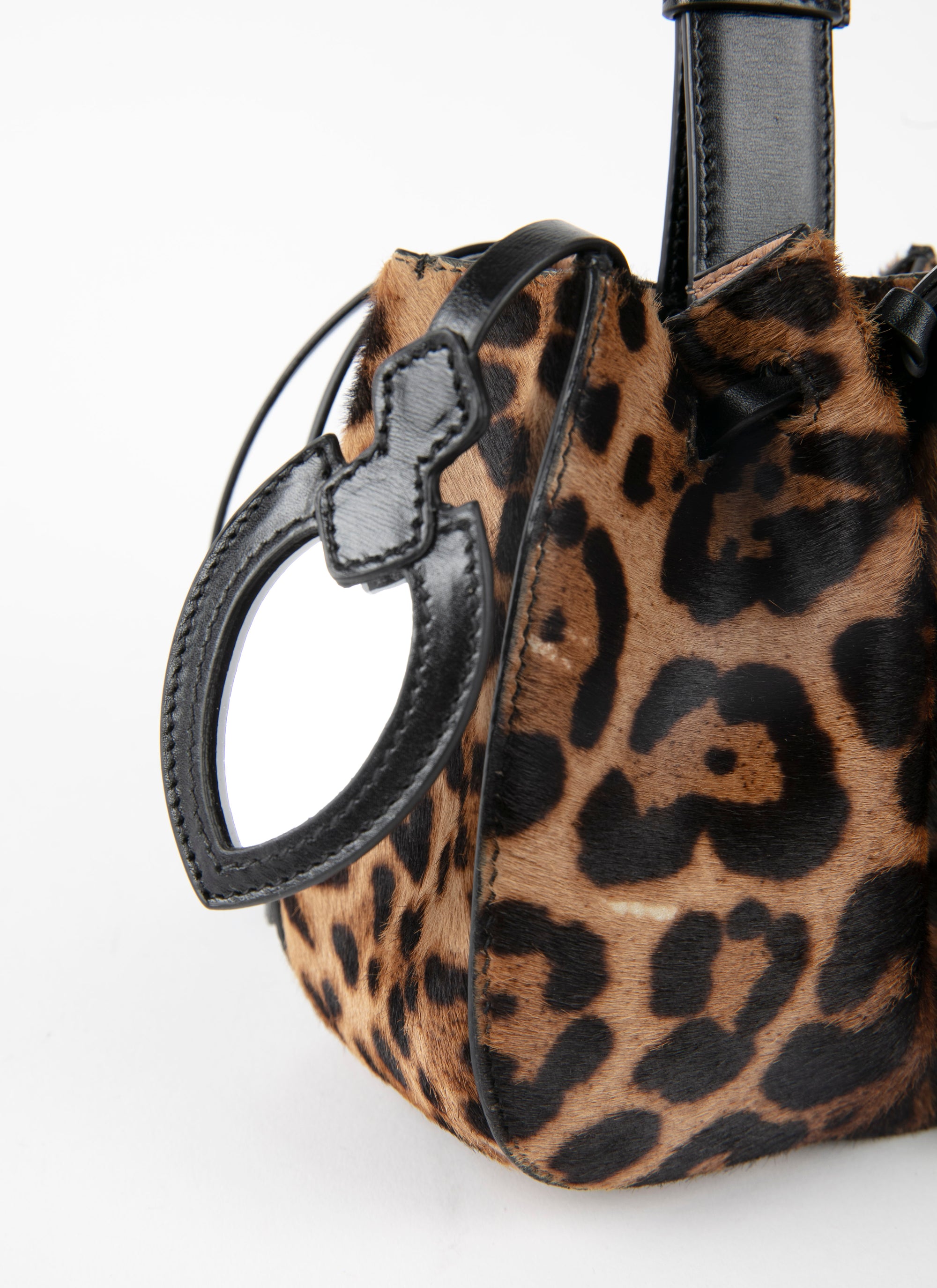 Sac Rose Marie imprimé guepard en cuir - Mordore & Noir