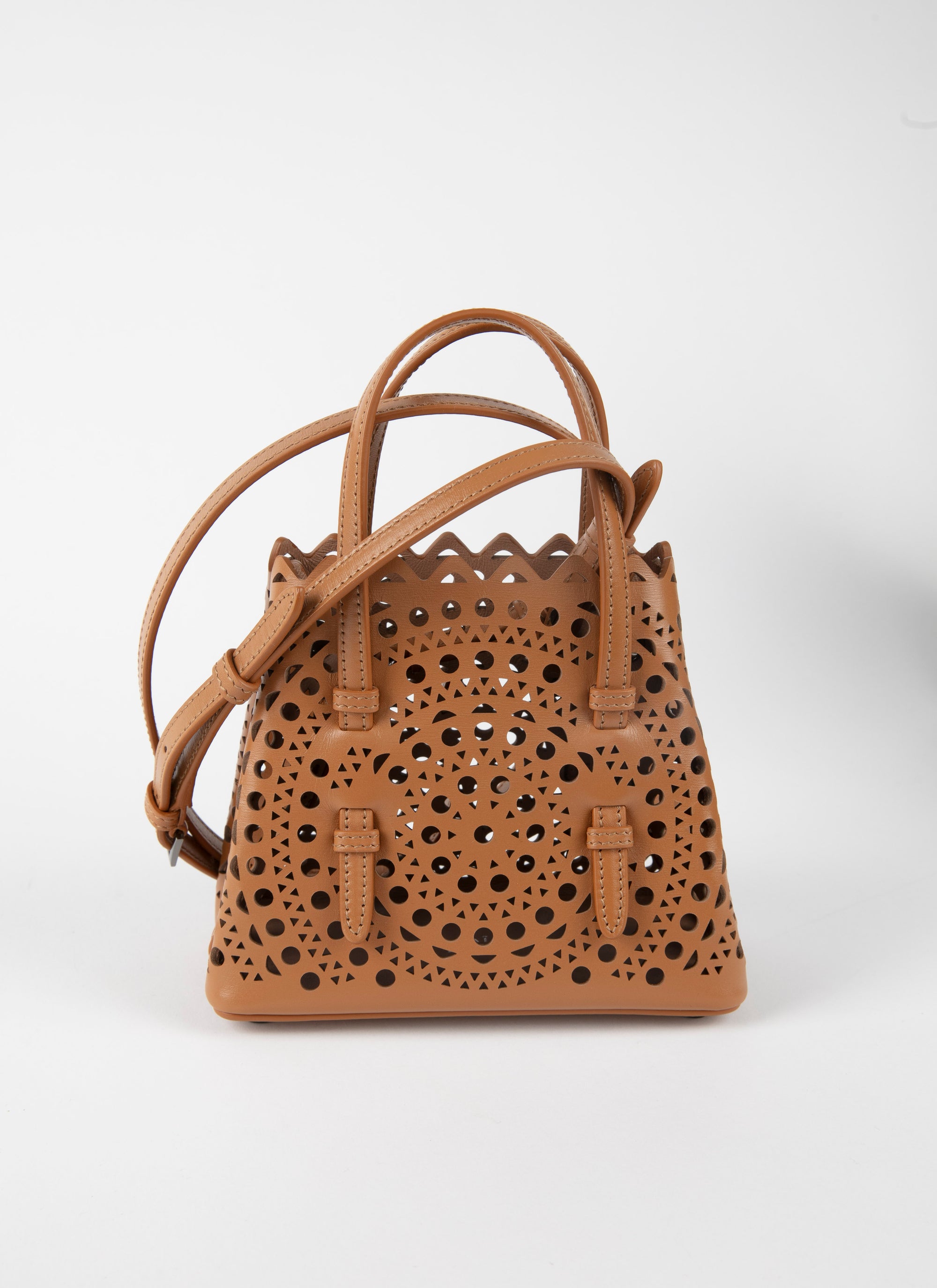 Nano bag Mina in leather - Light Tan