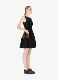 Mini cheetah print bag in leather - Mordor & Black