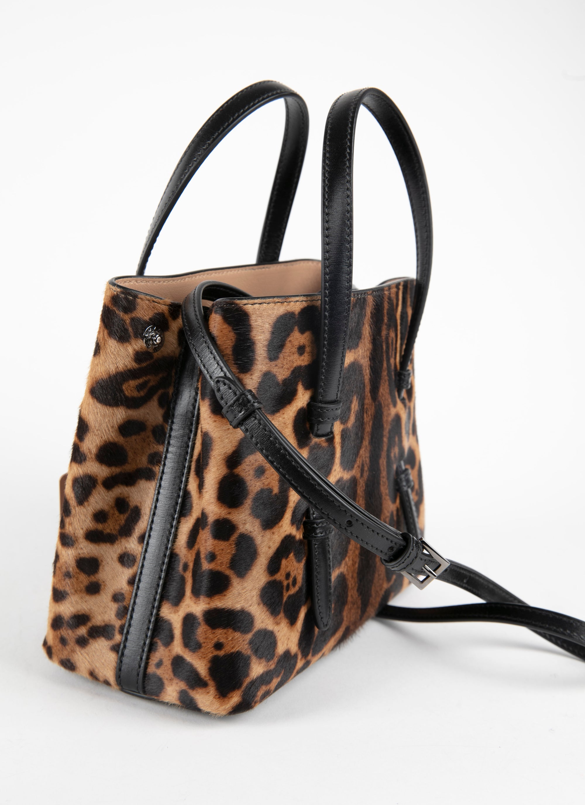 Sac Mina à imprimé guépard en cuir - Mordore & Noir