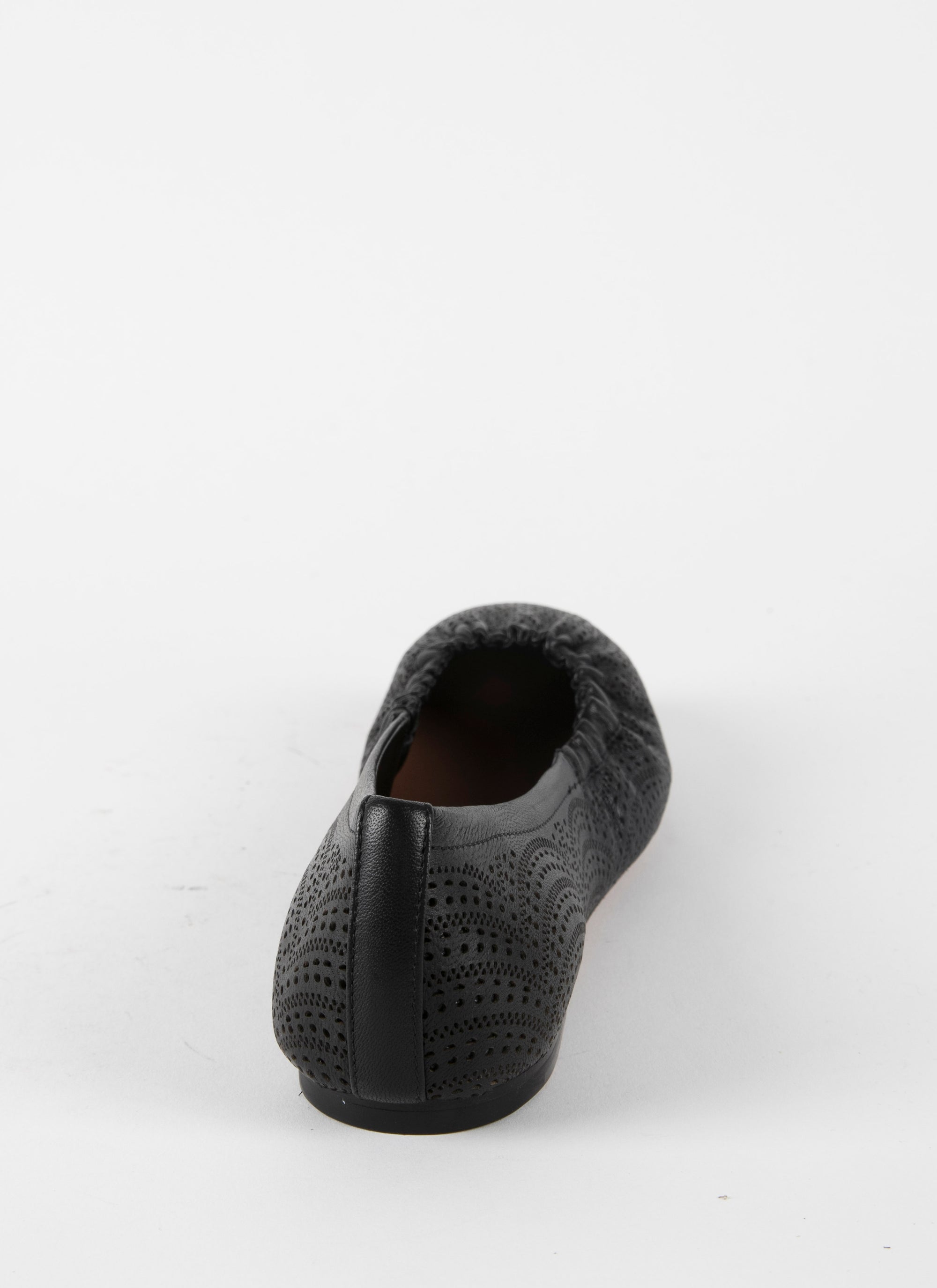Ballerines à motif ajouré en cuir - Noir