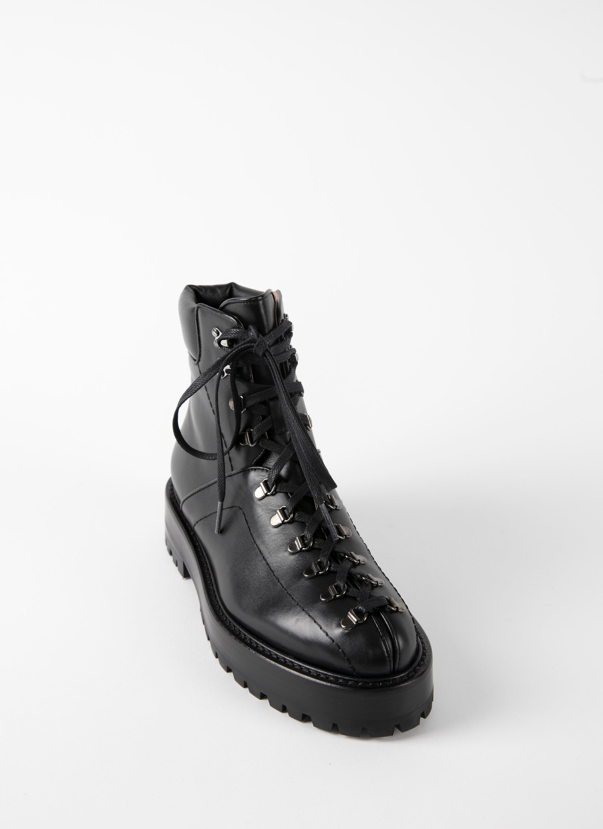 Bottines lacées en cuir - Noir