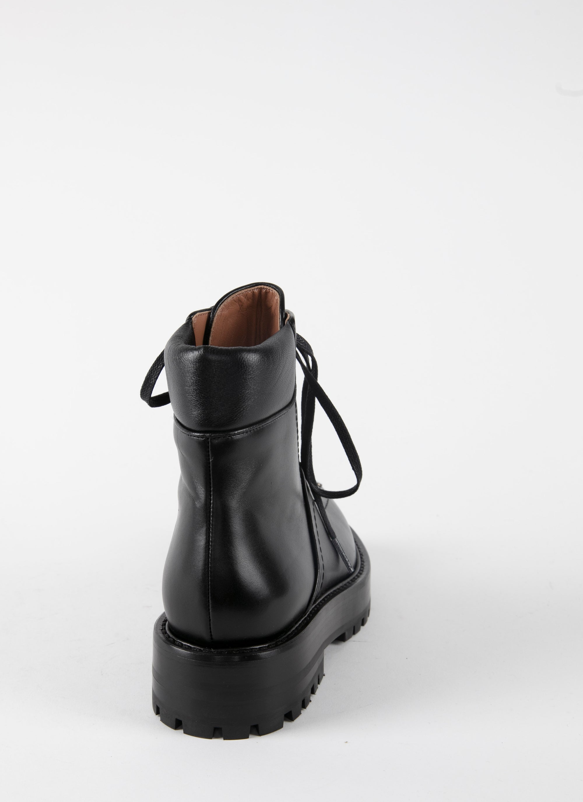 Bottines lacées en cuir - Noir
