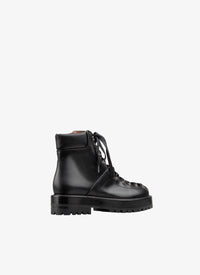 Bottines lacées en cuir - Noir