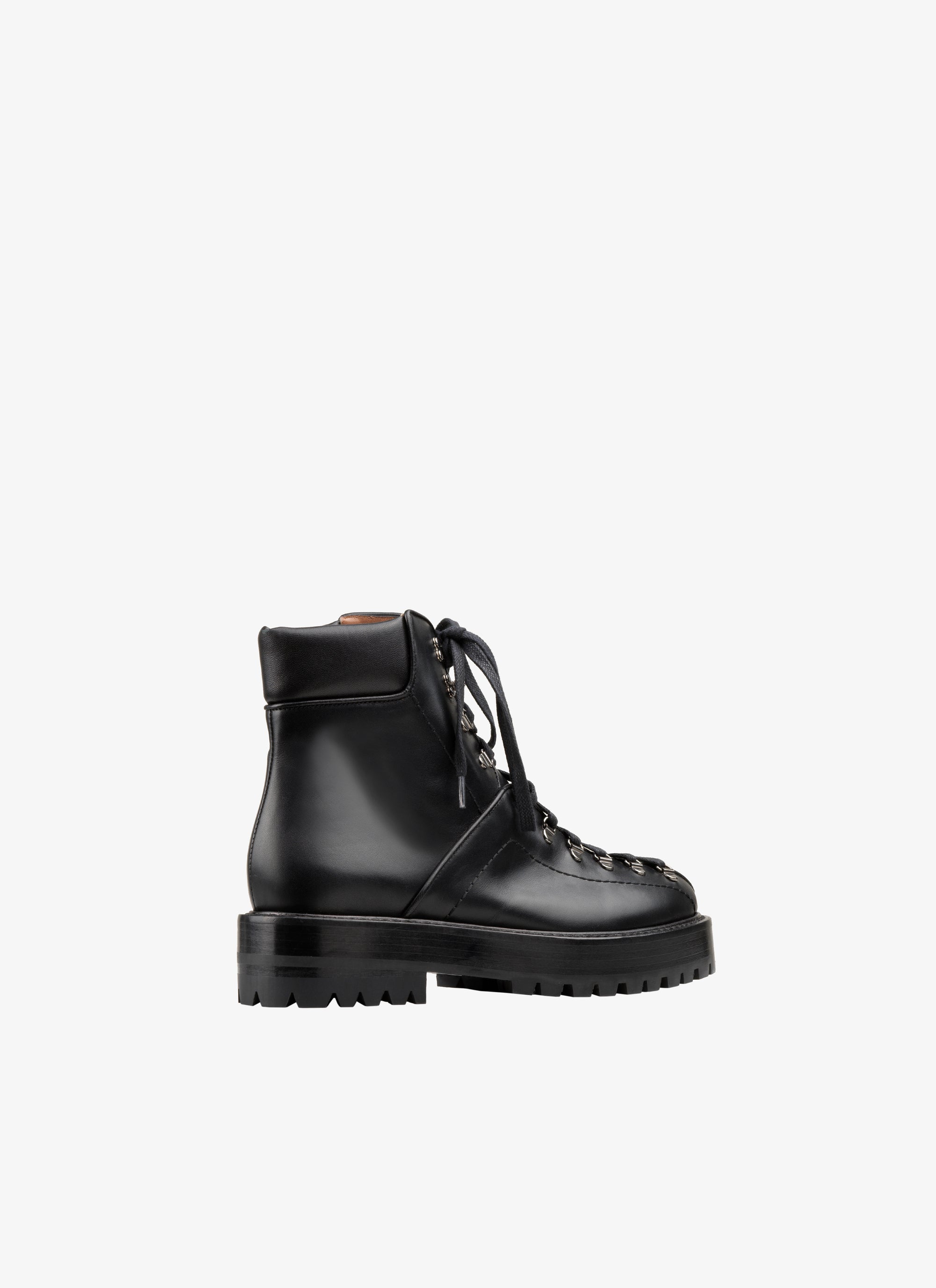 Bottines lacées en cuir - Noir